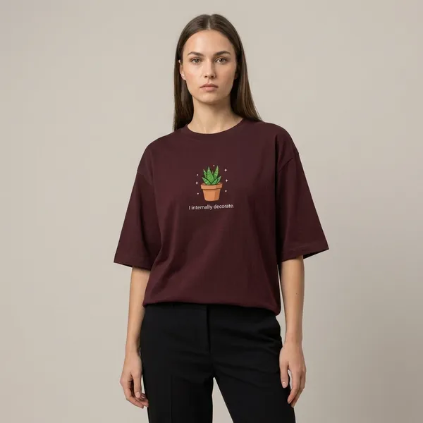 Internally_Decorate_Oversized_Classic_T_Shirt_Maroon