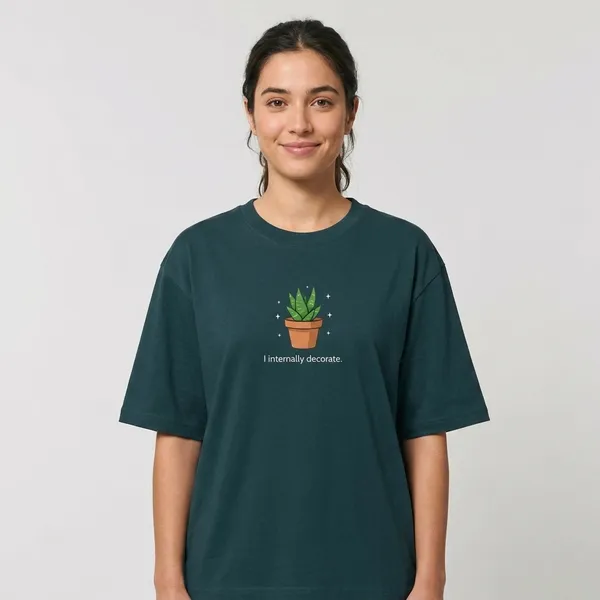 Internally_Decorate_Oversized_Classic_T_Shirt_Petrol_Blue