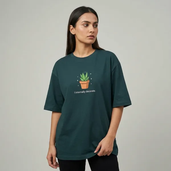Internally_Decorate_Oversized_Classic_T_Shirt_Petrol_Blue