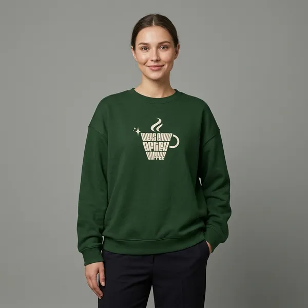 Ideas_Come_After_Coffee_Oversized_Sweatshirt_Bottle_Green
