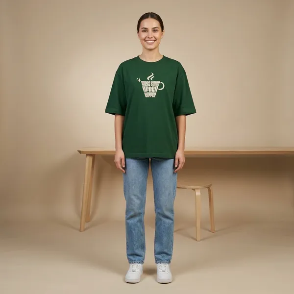 Ideas_Come_After_Coffee_Oversized_Classic_T_Shirt_Bottle_Green