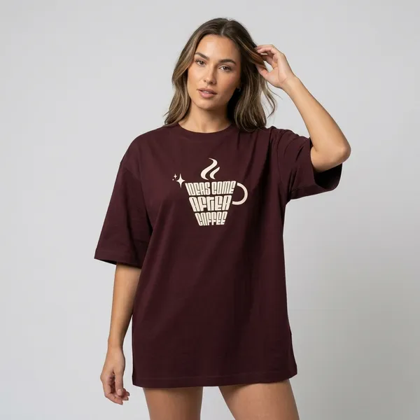 Ideas_Come_After_Coffee_Oversized_Classic_T_Shirt_Maroon