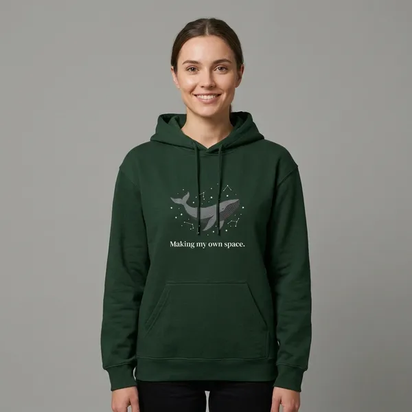Making_My_Own_Space_Unisex_Hoodie_Bottle_Green