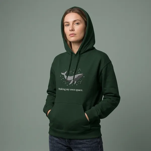 Making_My_Own_Space_Unisex_Hoodie_Bottle_Green