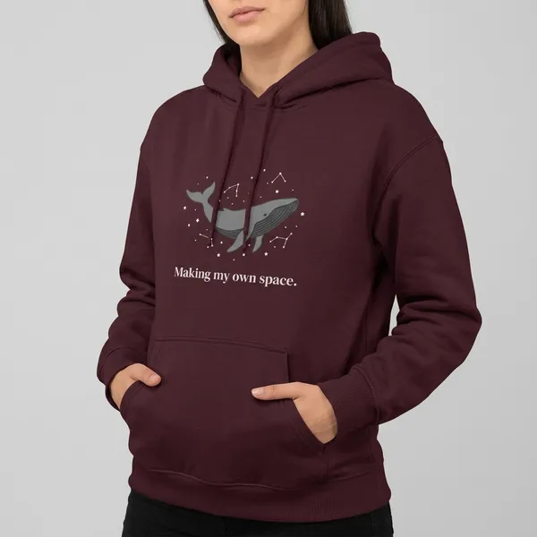 Making_My_Own_Space_Unisex_Hoodie_Maroon