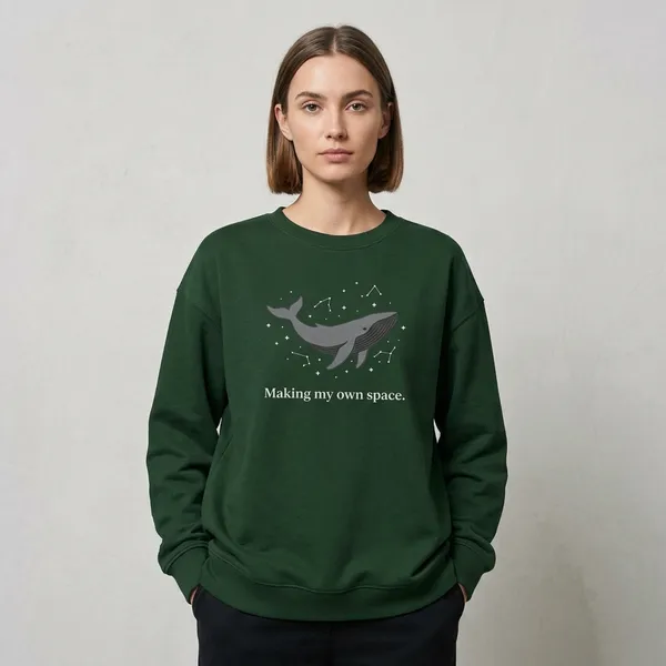 Making_My_Own_Space_Oversized_Sweatshirt_Bottle_Green