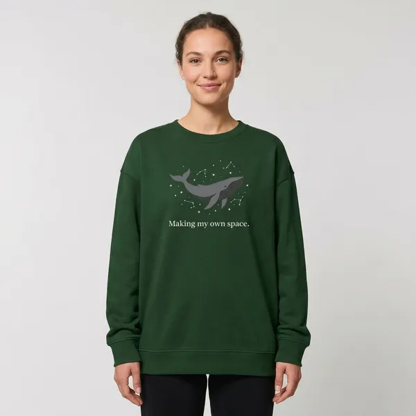 Making_My_Own_Space_Oversized_Sweatshirt_Bottle_Green