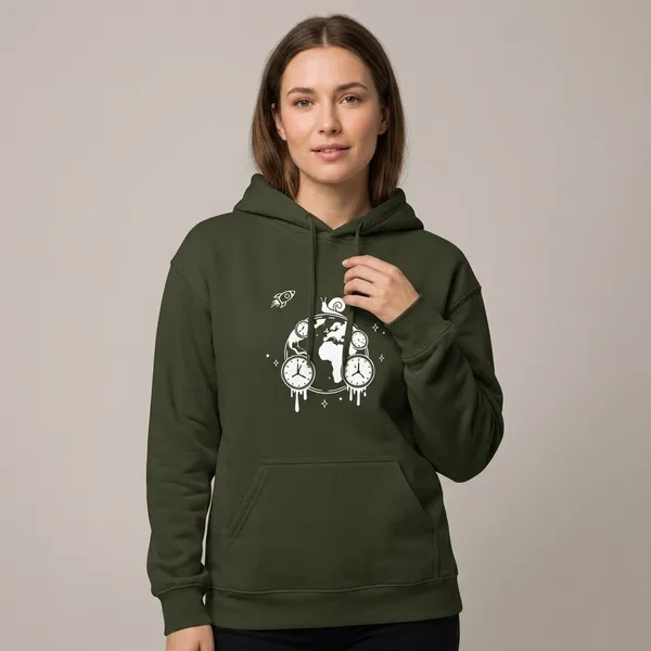 World_Time_Hoodie_Olive_Green