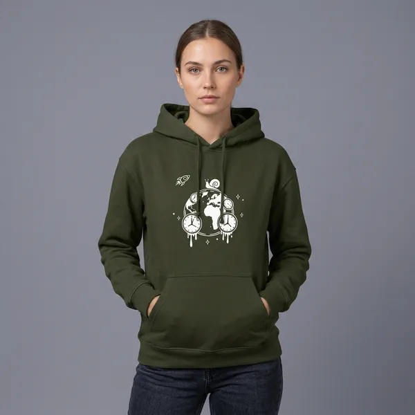 World_Time_Hoodie_Olive_Green