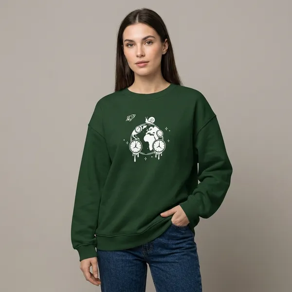 World_Time_Oversized_Sweatshirt_Bottle_Green