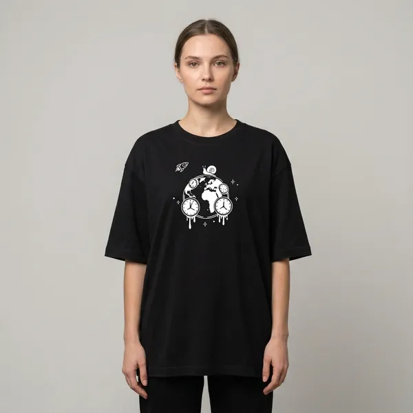 World_Time_Oversized_T_Shirt_Black