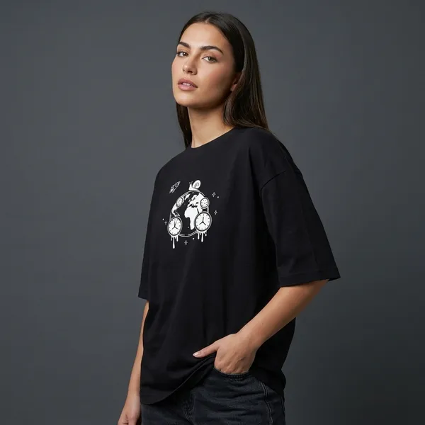 World_Time_Oversized_T_Shirt_Black