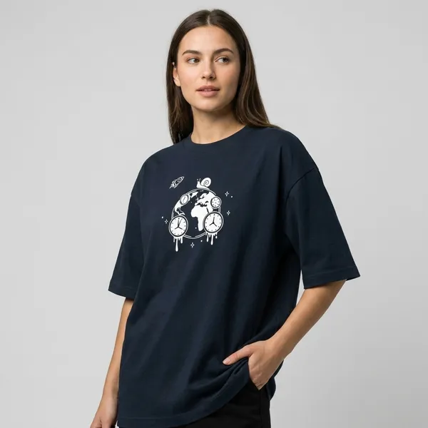 World_Time_Oversized_T_Shirt_Navy_Blue