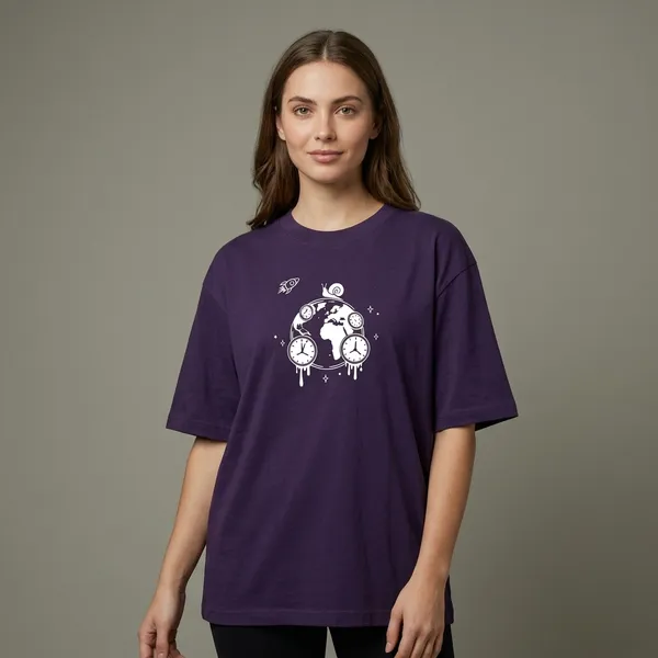 World_Time_Oversized_T_Shirt_Purple