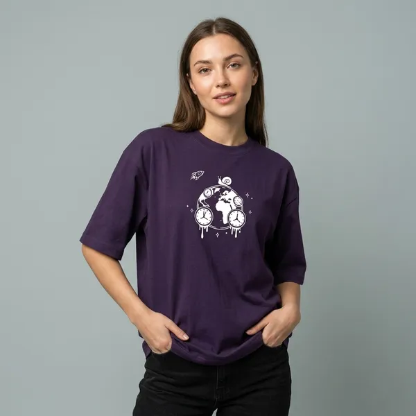 World_Time_Oversized_T_Shirt_Purple