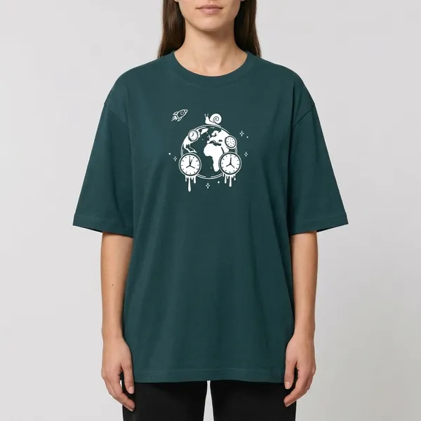 World_Time_Oversized_T_Shirt_Petrol_Blue