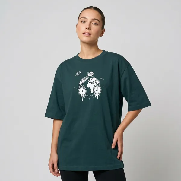 World_Time_Oversized_T_Shirt_Petrol_Blue