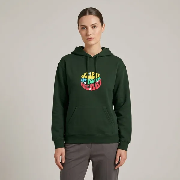 Believe_In_Your_Heart_Unisex_Hoodie_Bottle_Green
