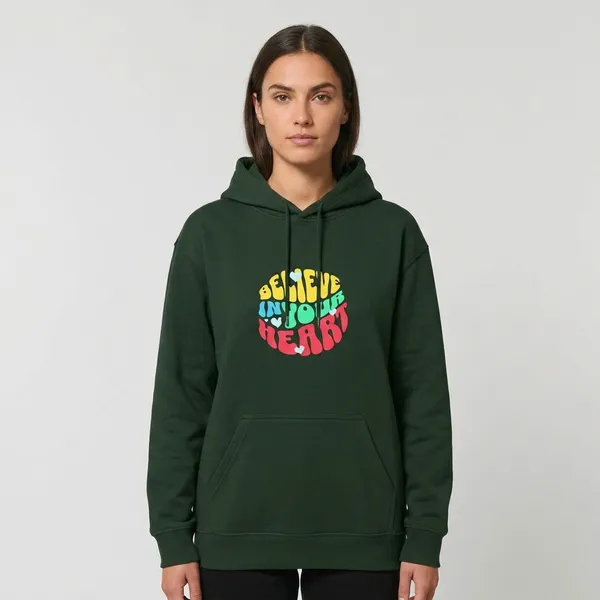 Believe_In_Your_Heart_Unisex_Hoodie_Bottle_Green