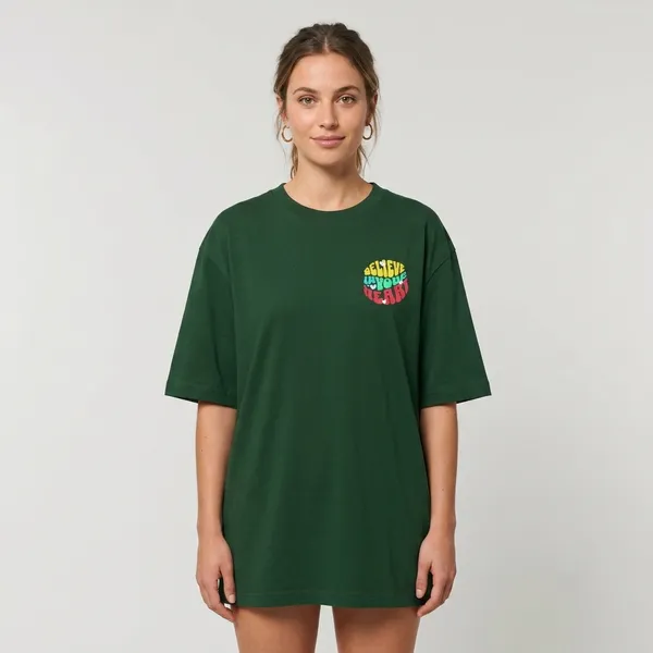 Believe_In_Your_Heart_Oversized_T_Shirt_Bottle_Green