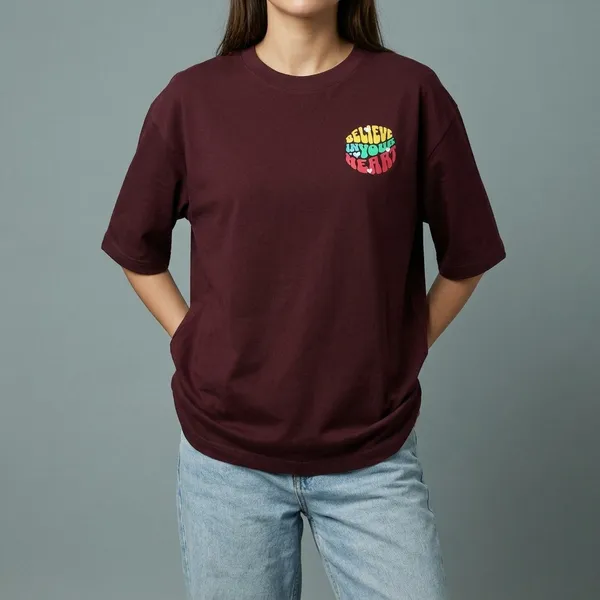 Believe_In_Your_Heart_Oversized_T_Shirt_Maroon