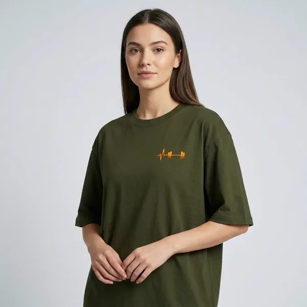 Gym_Is_Life_Oversized_T_Shirt_Olive_Green