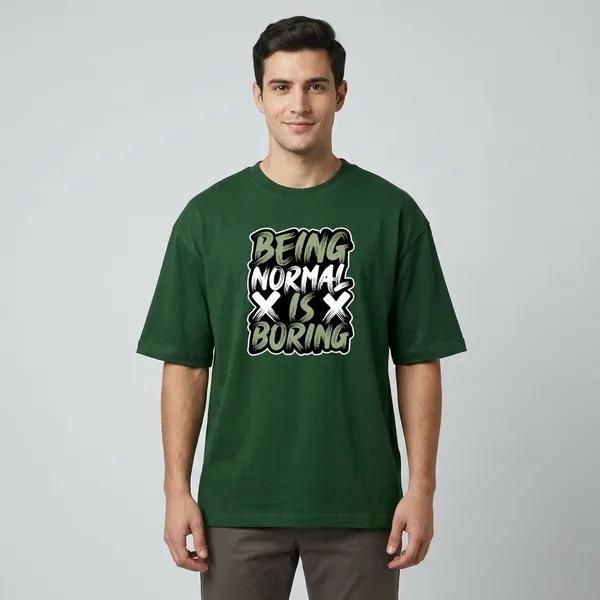 Normal_Is_Boring_Oversized_T_Shirt_Bottle_Green