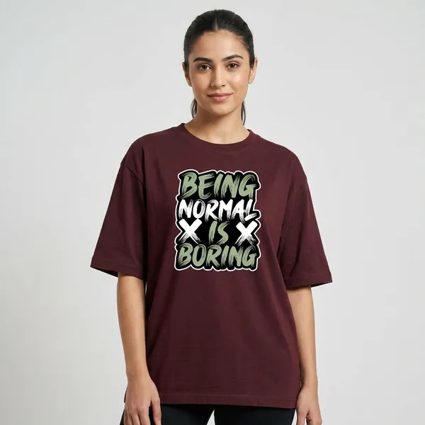 Normal_Is_Boring_Oversized_T_Shirt_Maroon