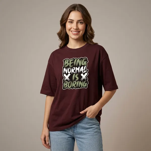 Normal_Is_Boring_Oversized_T_Shirt_Maroon