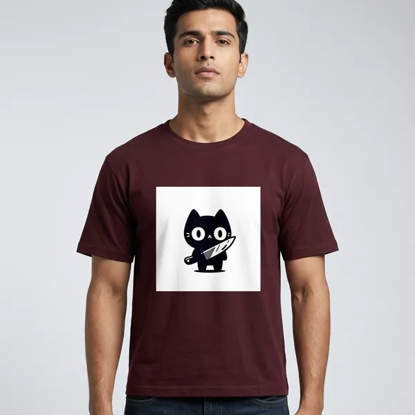 Killer_Cat_Classic_T_Shirt_Maroon