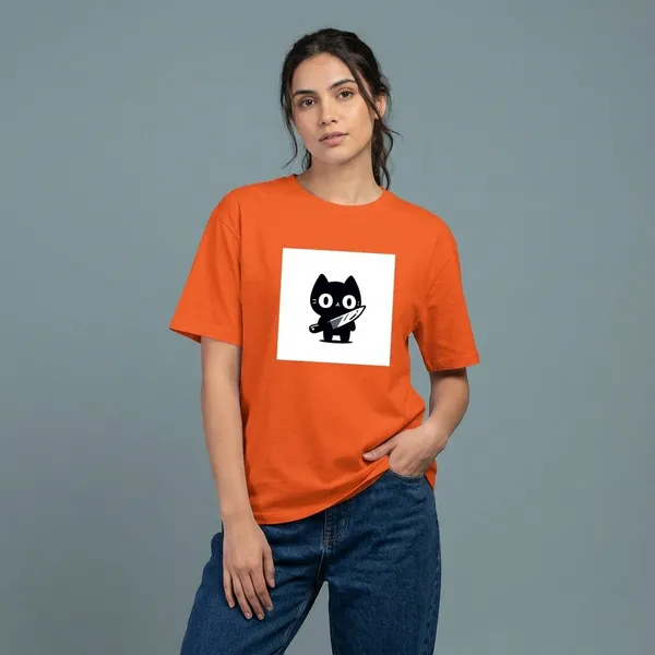 Killer_Cat_Classic_T_Shirt_Orange