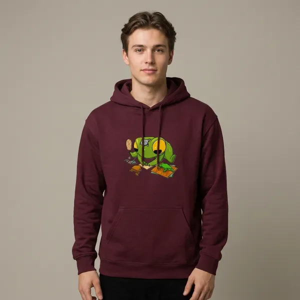 Froggo_Unisex_Hoodie_Maroon