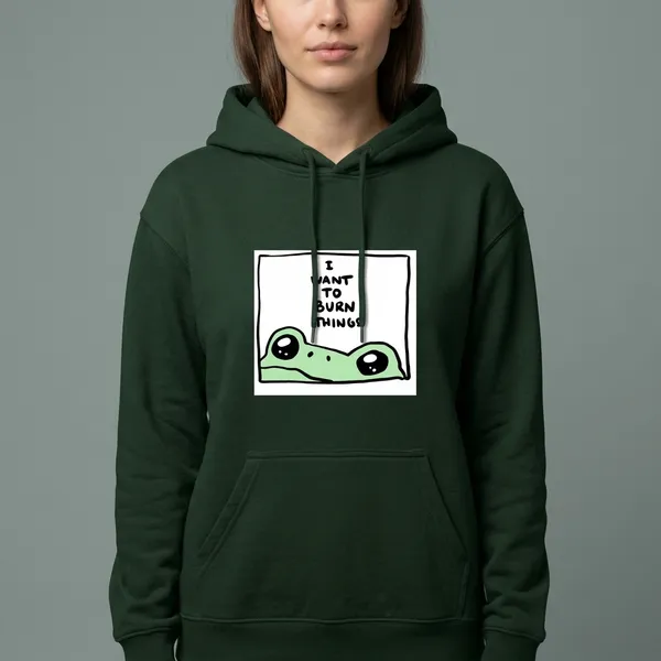 Burn_Things_Unisex_Hoodie_Bottle_Green