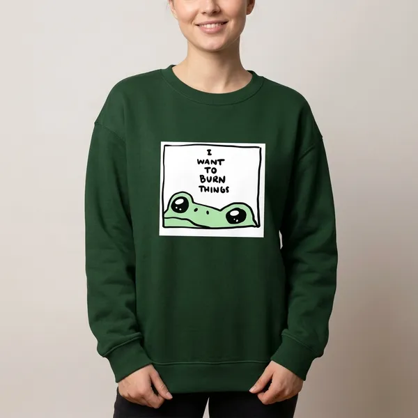 Burn_Things_Oversized_Sweatshirt_Bottle_Green
