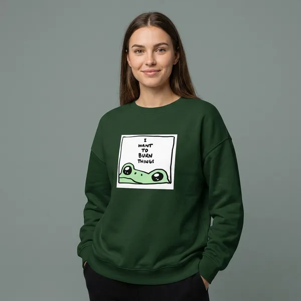 Burn_Things_Oversized_Sweatshirt_Bottle_Green