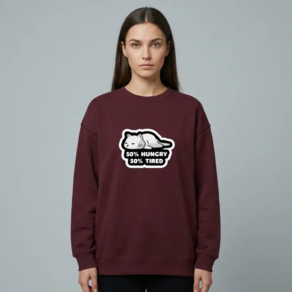 Hungry_And_Tired_Oversized_Sweatshirt_Maroon