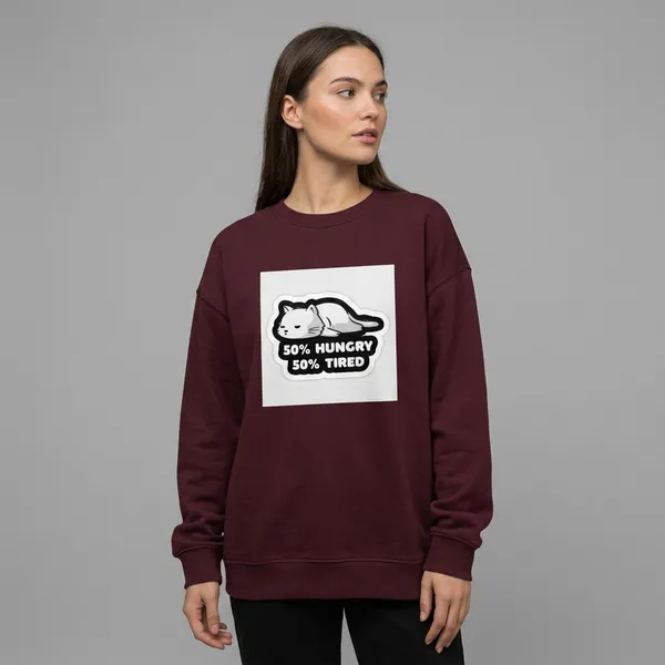 Hungry_And_Tired_Oversized_Sweatshirt_Maroon