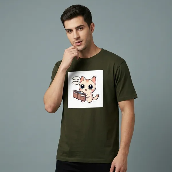 See_No_Money_Classic_T_Shirt_Olive_Green