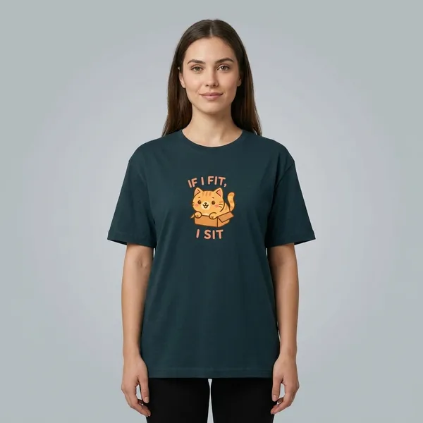 If_I_Fit_I_Sit_Classic_T_Shirt_Petrol_Blue