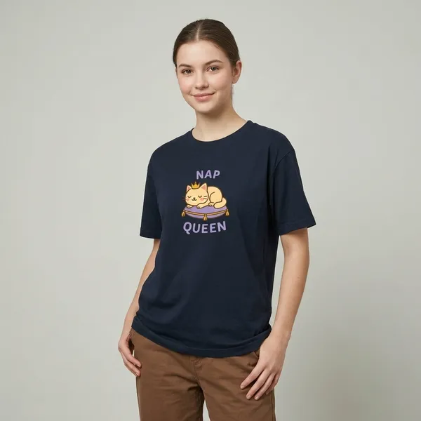 Nap_Queen_Unisex_Classic_T_Shirt_Navy_Blue