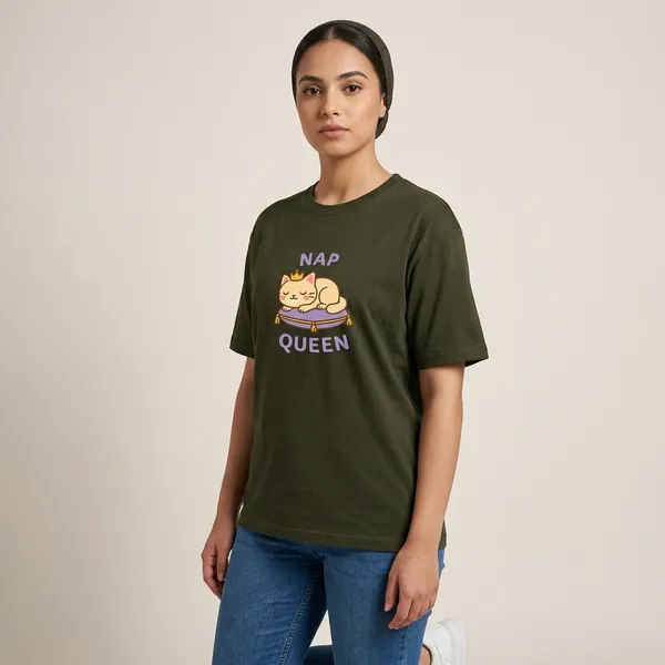 Nap_Queen_Unisex_Classic_T_Shirt_Olive_Green