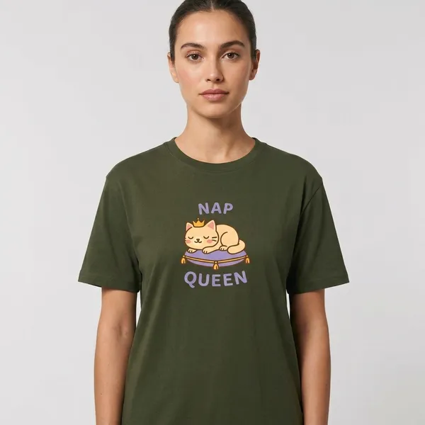 Nap_Queen_Unisex_Classic_T_Shirt_Olive_Green