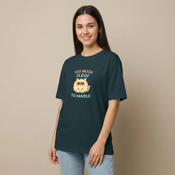 Too_Much_Fluff_To_Handle_Unisex_Classic_T_Shirt_Petrol_Blue