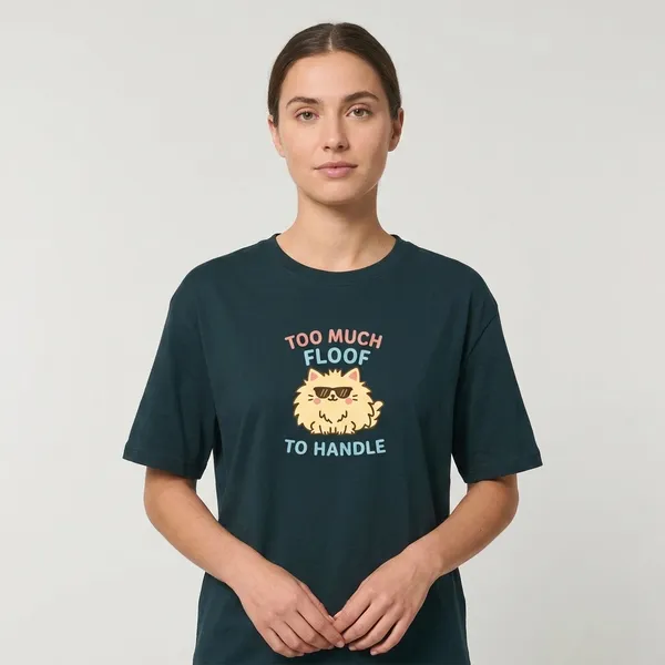 Too_Much_Fluff_To_Handle_Unisex_Classic_T_Shirt_Petrol_Blue