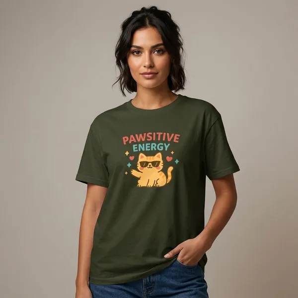 Positive_Energy_Classic_Crew_T_Shirt_Olive_Green