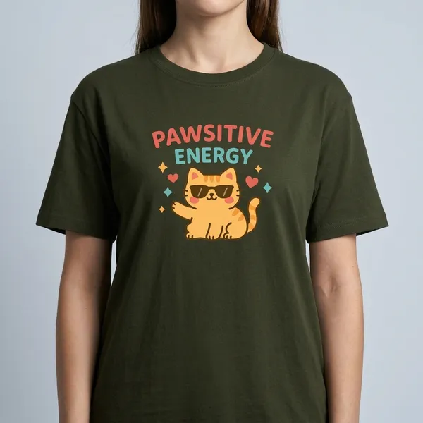 Positive_Energy_Classic_Crew_T_Shirt_Olive_Green