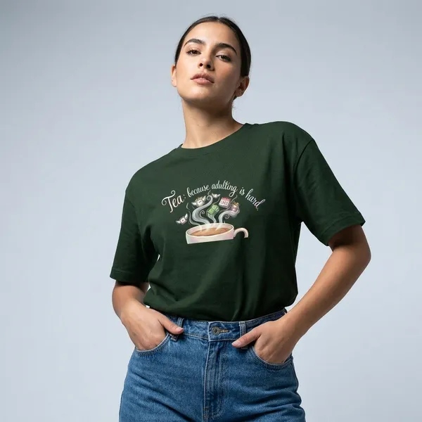 Adulting_Is_Hard_Classic_T_Shirt_Bottle_Green