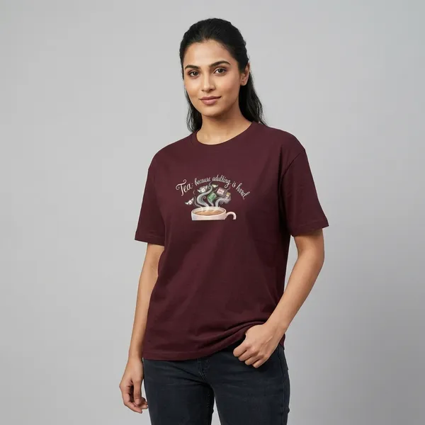 Adulting_Is_Hard_Classic_T_Shirt_Maroon