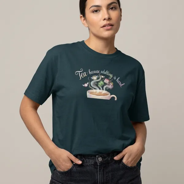 Adulting_Is_Hard_Classic_T_Shirt_Petrol_Blue