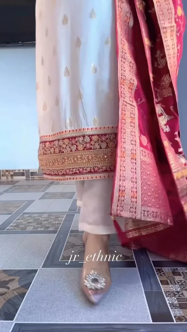 White_Kanjivaram_Silk_Embroidered_Straight_Kurta_Set_For_Women